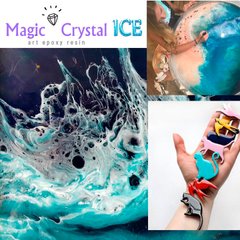Смола MagicCrystal ICE высокопрозрачная, прочная для картин и глазури (Франция). Быстрой полимеризации. Уп. 143 г