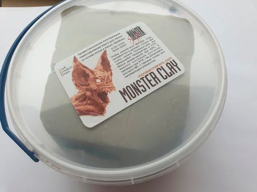 Monster Clay образец, 200 г. Medium, средняя, серый (пр-во США) профессиональная легкоплавкая полимерная масса