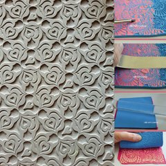 Текстурный коврик "Сердца" силиконовый штамп для полимерной глины, полимерных масс с глубокой текстурой