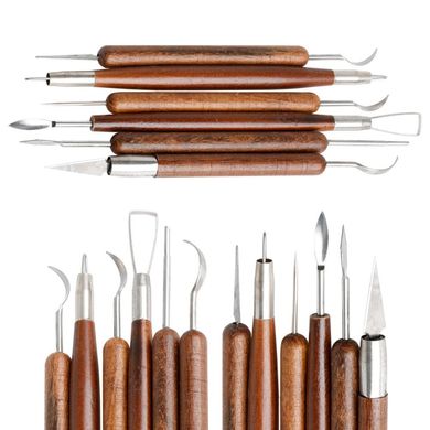 Инструменты дерево-металл, 6 штук, двусторонние стеки для лепки