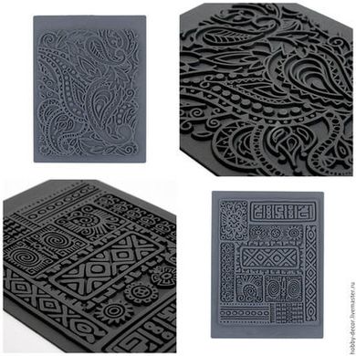Текстурный коврик "Античность" Ancient Doodles, силиконовый штамп для полимерной глины, полимерных масс с глубокой текстурой