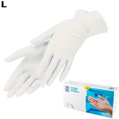 Перчатки виниловые белые, 5 пар (10 штук) , размер XL